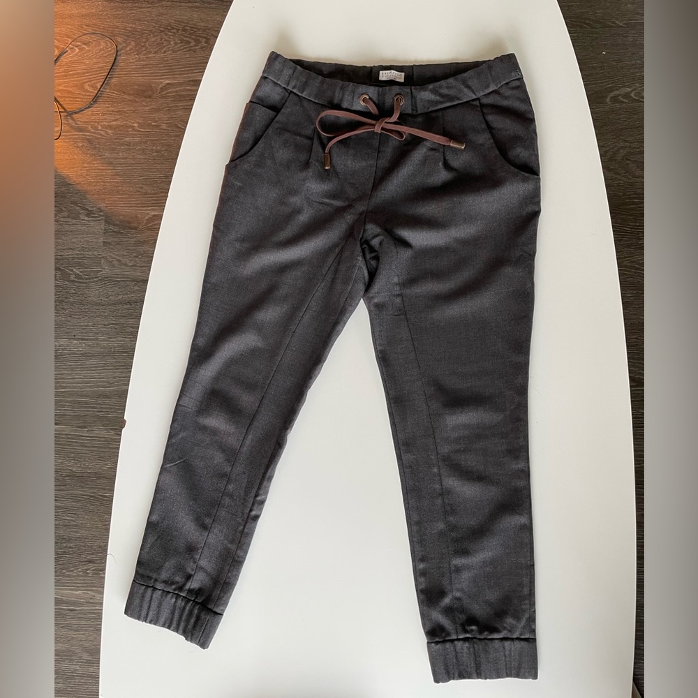 Brunello Cucinelli Flannel Wool Jogger Pants